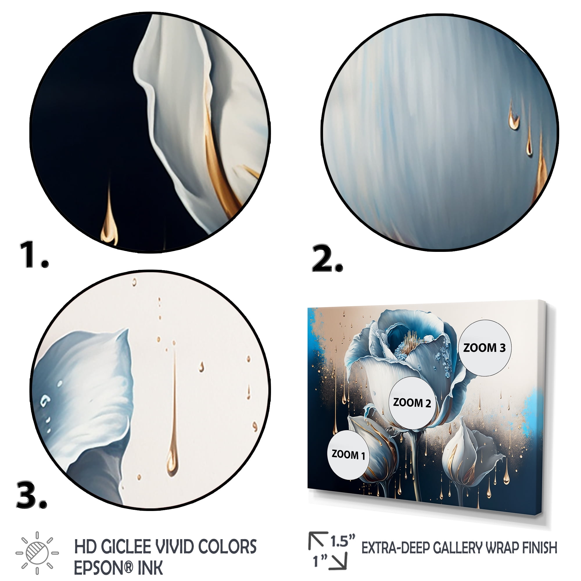 Designart Light Blue And White Cally Lillies II Canvas Wall Art