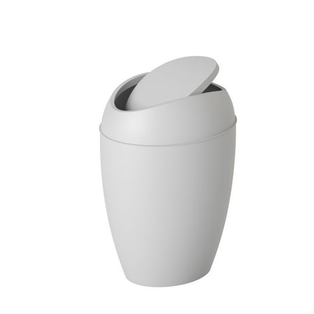 Umbra 2.4 gal Twirla Polypropylene Swing-Top Lid Bathroom Trash Can Garbage Can, Grey