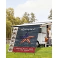 thumbnail image 4 of 4th of July RV Awning Sun Shade Screen 9'X7' American Flag Mesh Sunscreen Patriotic Stars Retro Wood Grain Awning Shade Screen with Zipper UV Blocker Completed Kits for RV Motorhome Camper, 4 of 7