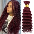 thumbnail image 1 of Cabello trenzado humano, 2 paquetes de 3.53 oz, 26 pulgadas, cabello humano a granel ondulado profundo para trenzar, sin trama, cabello trenzado rizado a granel, cabello humano rizado para trenzas boh, 1 of 5