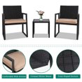 thumbnail image 7 of Walsunny Outdoor Patio Bistro 3-Piece Balcony Furniture Sets with 1 Outdoor Bistro Glass Table Bistro Wicker Chairs Set of 2 Khaki, 7 of 7