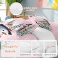 thumbnail image 2 of Winter Christmas Snowman Bedding Duvet Cover Set Full Size 4 Pieces Pink Xmas Tree Fox Squirrel Bedding Set with Zipper Closure, 1 Comforter Cover 86x86 Inches 1 Flat Sheet & 2 Pillow Cases, 2 of 7
