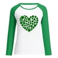 thumbnail image 4 of Ohufall Fall Clothes Fashion Women's Spring Patchwork St. Patrick's Day Printed Long Sleeves Round Neck Casual Tee Casual Loose Pullover Tops, 4 of 4