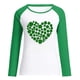 thumbnail image 4 of Sudadera Honeeladyy con tréboles para mujer, camisa irlandesa de manga larga con diseño de corazón de trébol, raglán para el Día de San Patricio, en liquidación por menos de 5 $, 4 of 4