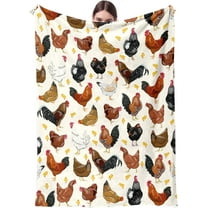 Chicken Fleece Plush Blanket Funny Rooster Lightweight Throw Blanket for Couch Bed Chicken Room Decor Fuzzy Super Soft Blankets Chicken Gifts for Kids Adults Women 50"x60" (Chicken, 50"x60")