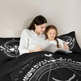 thumbnail image 5 of jejeloiu Skull Moth Pattern Queen Comforter Set,Gothic Theme Bedding Sets,Black White Bedding Comforter Set For Boys,Ultra Soft Home Decor Reversible,3pcs, 5 of 8
