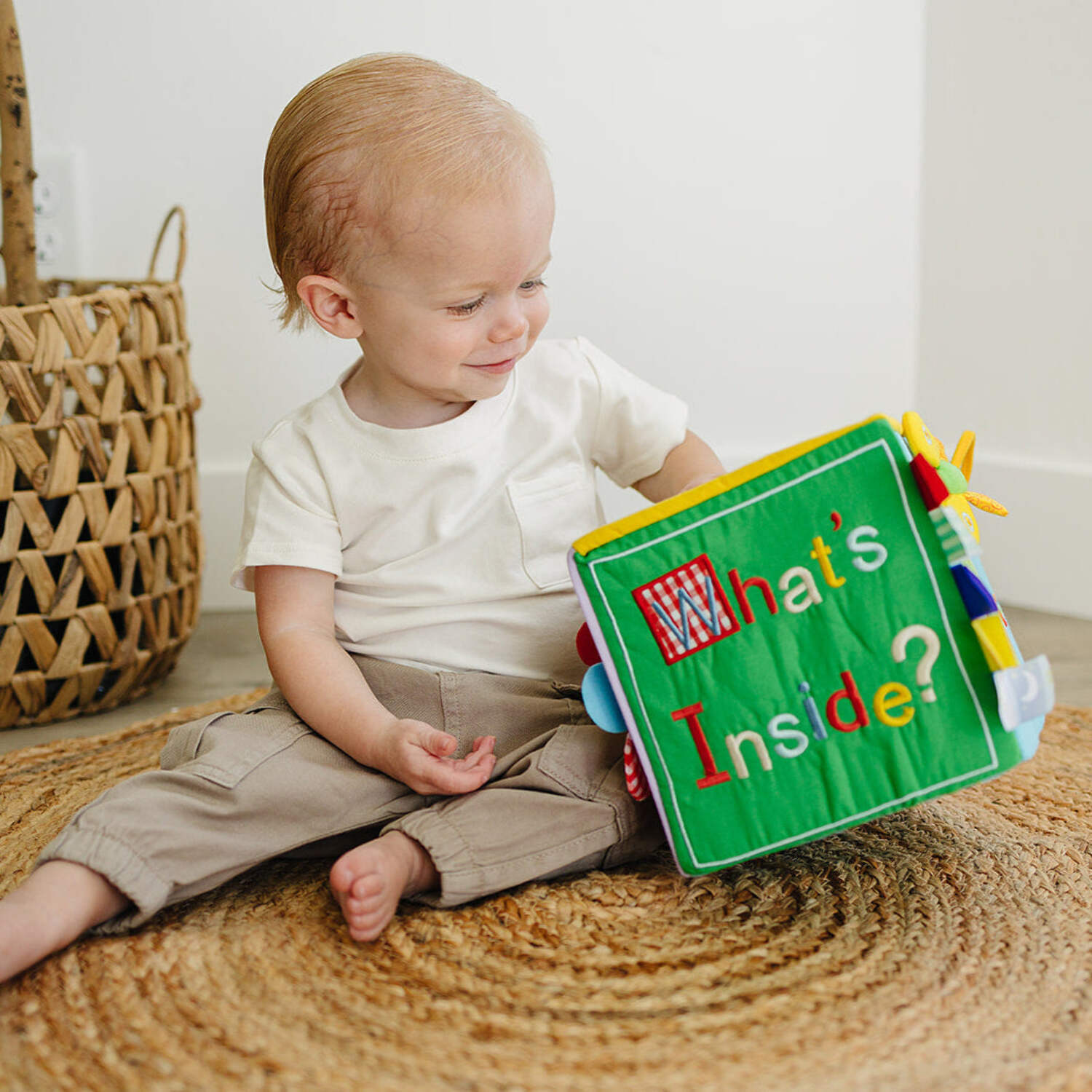 Genius Babies Baby Surprise Box with 8 Colorful Octopus Sensory Toys (7" x 7" x 7")
