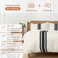 thumbnail image 6 of 3 Piece Black Geometric Stripe, Duvet Cover Set Twin Size, Microfiber Comforter/Quilt Cover with Corner Ties and 2 Pillowcases, Abstract Farmhouse Style All Season Soft Bedding with Zipper Closure, 6 of 8