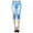 Sky Blue, variant on Summer Jean High Waisted Capri Cargo Pants for Women Blue Seven Elastic Women's Hollow Out Printed Waist Like