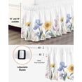 thumbnail image 3 of Pastoral Sunflower Bed Skirt Queen Size 18" Drop Farmhouse Floral Plants Leaf Ruffled Wrap Around Bed Skirts Adjustable Elastic Bedskirt Dust Ruffle for Queen Size Bed, 3 of 7