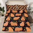 thumbnail image 2 of Homewish Cartoon Flower Capybara 4-Piece Full Size Sheets for Preppy Children Kids,Kawaii Animal Bed Sheets,Cute Wildlife Lightweight Sheet Sets,Microfiber Bedroom Decor, 2 of 7