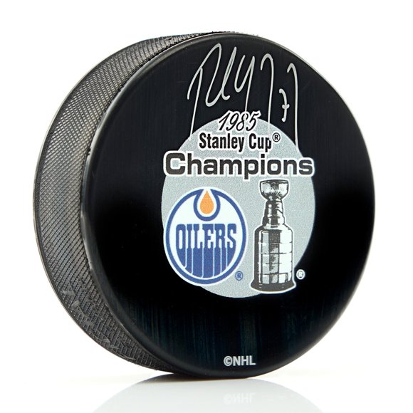 Paul Coffey Autographed Edmonton Oilers 1985 Stanley Cup Puck