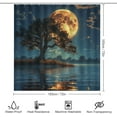 thumbnail image 2 of Vintage Nautical Full Moon Shower Curtain Set Bathroom Set Decorative Vintage Mid Century Ocean Theme Full Moon Pirate Ship 4 Piece Shower Curtain, Toilet Cover, U-Mat, Floor Mat, 2 of 8