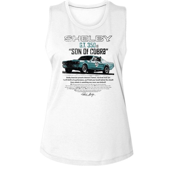Carroll Shelby Motors Son Of Cobra T-Shirt Débardeur Blanc pour Femme P