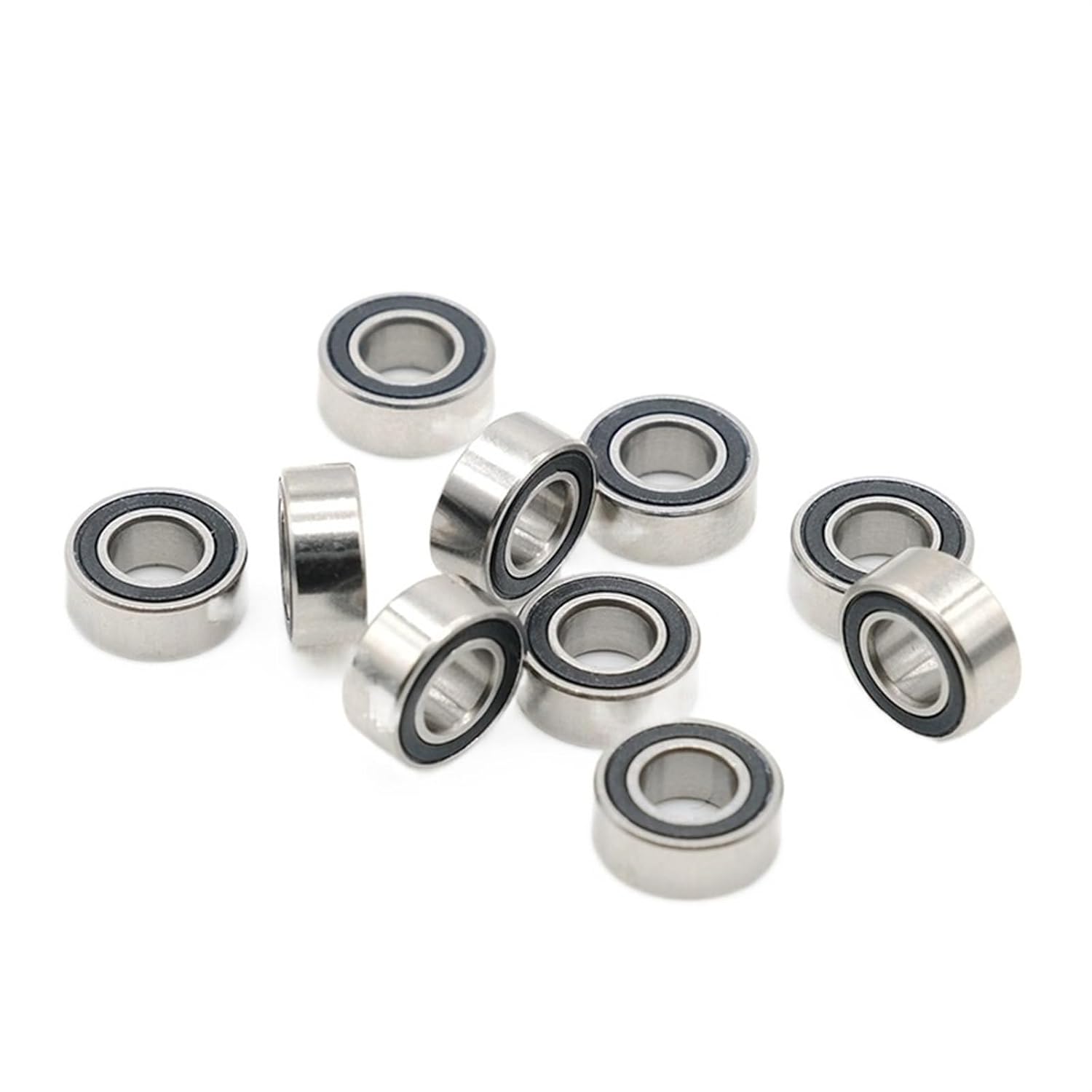 Bimetal Seal Shield Micro deep Groove Bearing 10PCS MR105RS 5x10x4mm ABEC-7 Ball Bearings Black Sealed