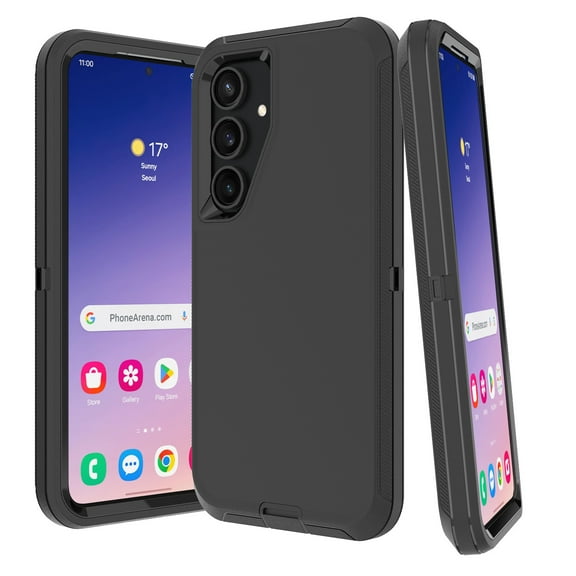 Elegant Choise Phone Case with 2Pcs Screen Protector for Samsung Galaxy S24 Ultra/S24 Plus/S24 Shockproof Cover, Black