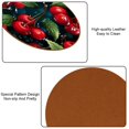 thumbnail image 5 of Cherry 6PCS Round Microfiber Leather Car Coasters, 11x11 cm/4.3x4.3 in - Set of 6 Drink Cup Holders for Car, Durable and Absorbent., 5 of 6
