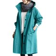 thumbnail image 1 of Veste Coupe-Vent Décontractée pour Femmes avec Boutons, Poches, Capuche, Coupe-Vent, Imperméable pour Randonnée en Plein Air, 1 of 2