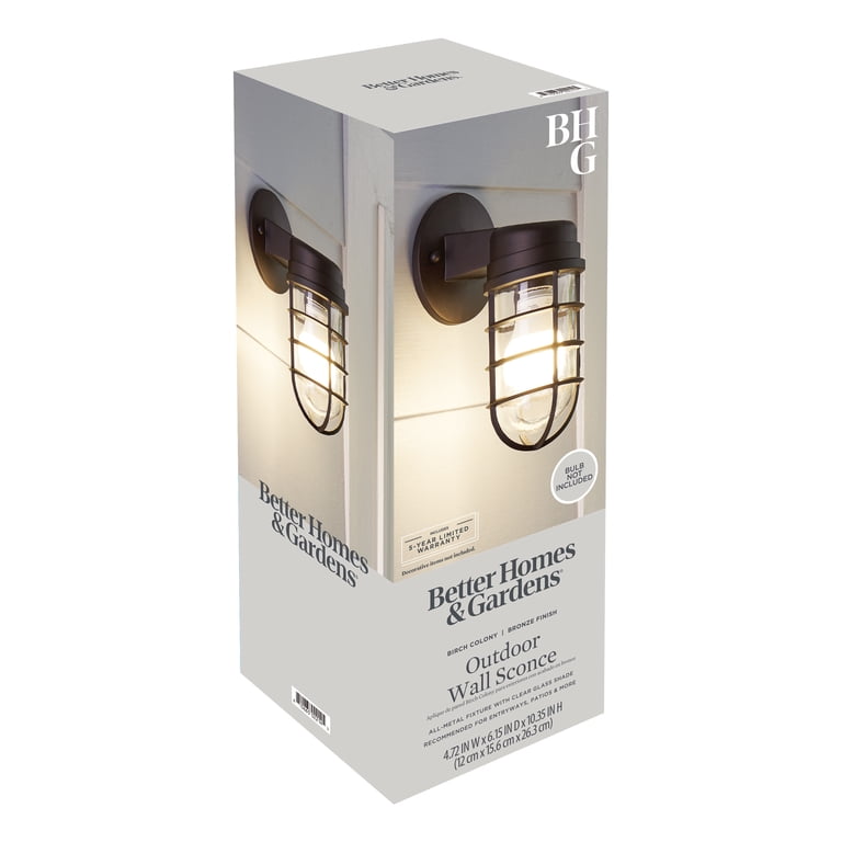 Better Homes & Gardens 10" Outdoor Wall Light, Bronze photo 8