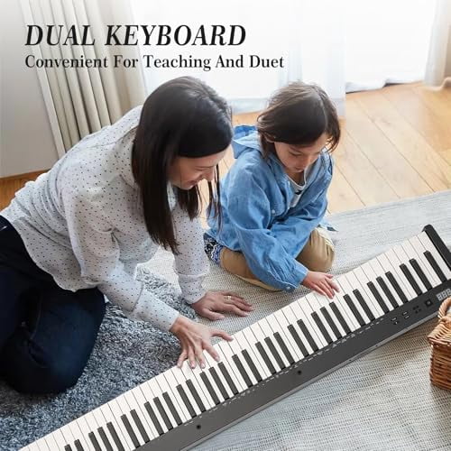 88-Key Portable Digital Piano Keyboard Set with Carry Bag, Sustain Pedal & Headphones - Electronic Keyboard, Lightweight for Beginners and Professionals (88 Key Digital Piano)