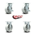 thumbnail image 2 of 6 Inch Semi Steel Caster Set with Ball Bearings 2 Brakes 2 Rigid Service Caster, 2 of 2
