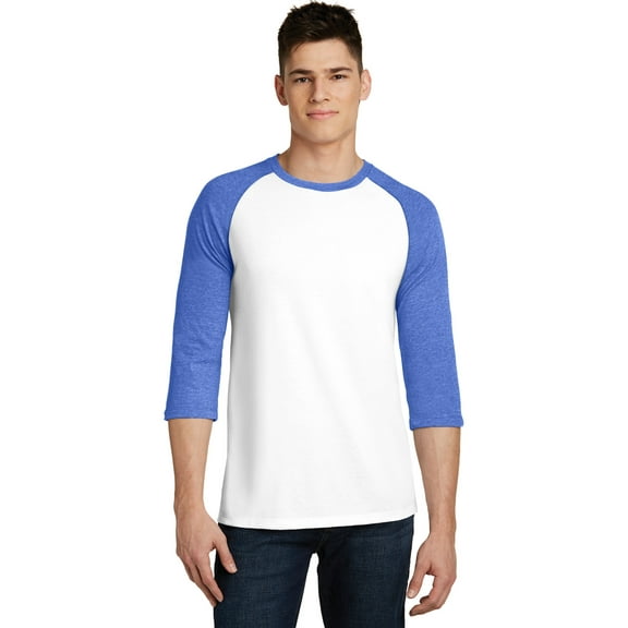 District Very Important Tee 3/4-Sleeve Raglan Dt6210 Royal Frost/ White XL