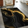 thumbnail image 2 of Black Gold Area Rugs 3x5 ft Marble Luxury Abstract Abstract Fluid Texture Washable Rug Non Slip Indoor Carpet Absorbent Floor Mat for Living Room Bedroom Dining Room, 2 of 9