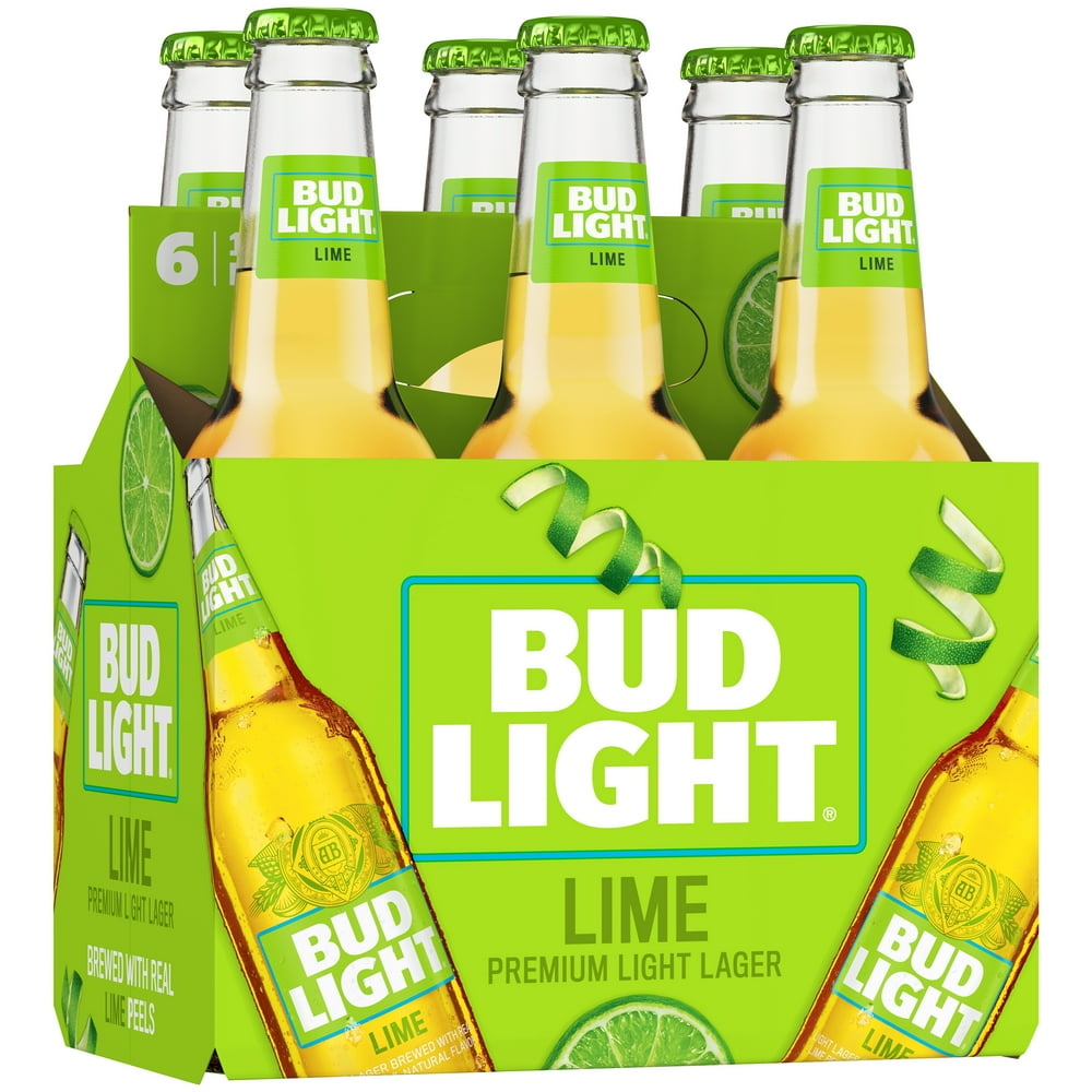 Bud Light Lime Beer, 6 Pack Beer, 12 FL OZ Bottles