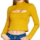 thumbnail image 4 of Blusa Mujer Juvenil Cuello Alto Escote Abierto Manga Larga amarillo M Incógnita 330638, 4 of 5