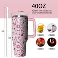 thumbnail image 2 of 40oz Breast Women Cancer Awareness Tumbler with Handle and straw for Women, Pink Ribbon Stainless Steel Insulated Cup, Coffee Mug Water Bottle,Gift for Patients Survivor, 2 of 6