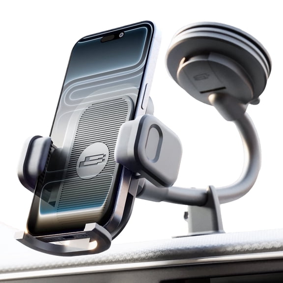 Bracketron TripGrip PRO Car Phone Mount, Phone Holder for Car with Strong Suction Cup, 7.5 Inch Flexible Gooseneck, 360 Degree Rotation, One Touch Grip, Dashboard and Windshield Cell Phone Holder