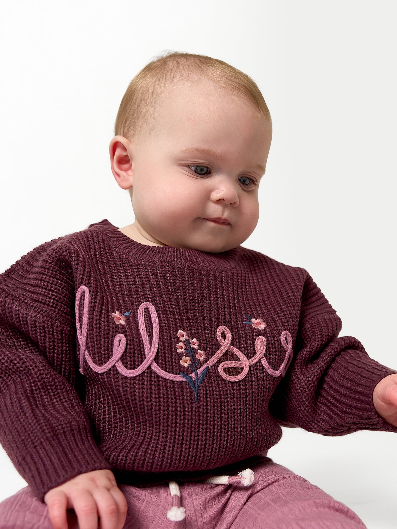 Modern Moments by Gerber Baby Girl Affirmation Sweater, Sizes 0/3 Months - 24 Months