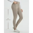 thumbnail image 3 of BALEAF Womens Skinny Dress Pants Stretch Petite Yoga Work Pants Pull On Dressy Leggings with Zipper Pockets 7/8 Ankle Beige L, 3 of 7