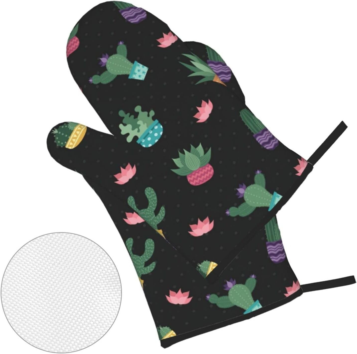 Cactus.. Oven Mitts and Pot Holders Sets for Kitchen 4 Pcs 7"X11" Heat Resistant Baking Cooking