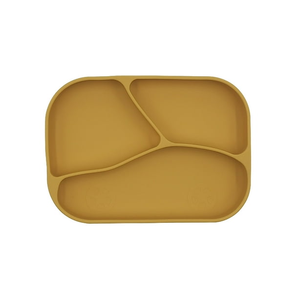 Plato de cena de silicona para niños, suplemento alimenticio para niños pequeños, cuenco con ventosa, plato de silicona antideslizante integrado para bebés Wmkox8yii hjk6039
