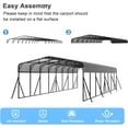 thumbnail image 5 of Sylviera 20x40ft Heavy-Duty Metal Carport, Outdoor Car Port Canopy with Reinforced Iron Frame, All-Weather Shelter for Cars, Trucks & Boats, Easy Assembly, 5 of 8