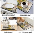thumbnail image 4 of 2 Pack Washable Rubber Sunflower Cute Floral Dish Drying Mats for Kitchen Counter Home Large Coffee Bar Pad Accessories and Decor for Utensils Stemware (2pcs 19.5''x12''), 4 of 6