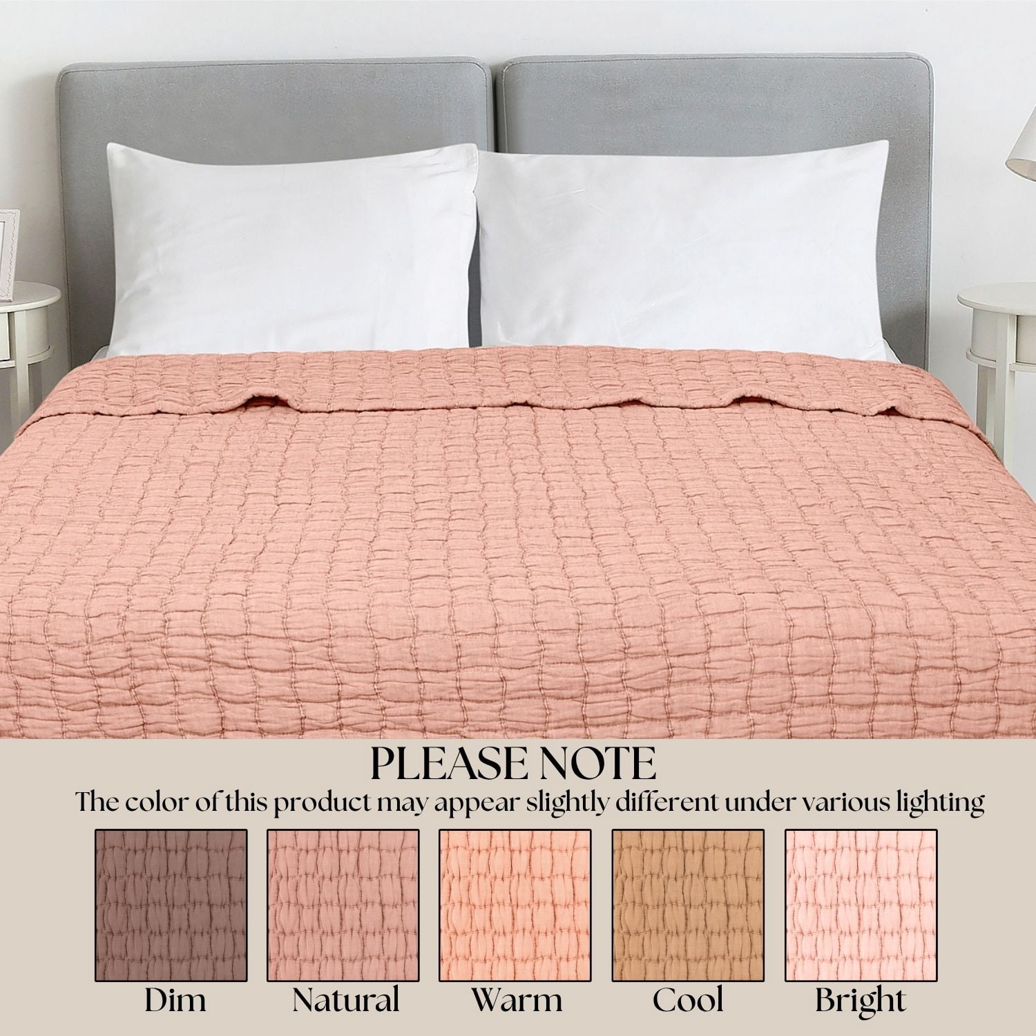 Mainstays Check Matelasse Quilt, Terracotta, King