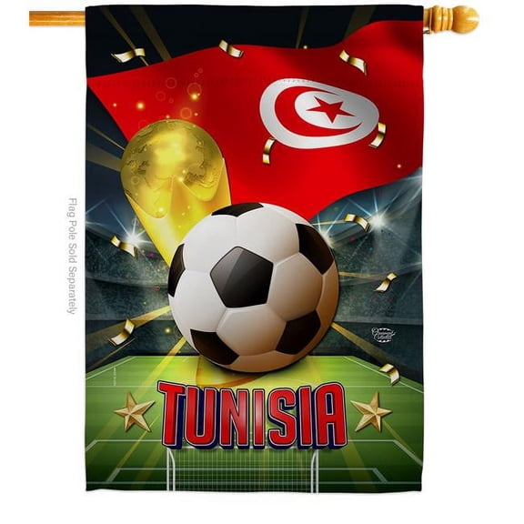 Ornament Collection H190143-BO 28 x 40 in. World Cup Tunisia Sports Soccer Double-Sided Vertical Decoration Banner House & Garden Flag - Yard Gift