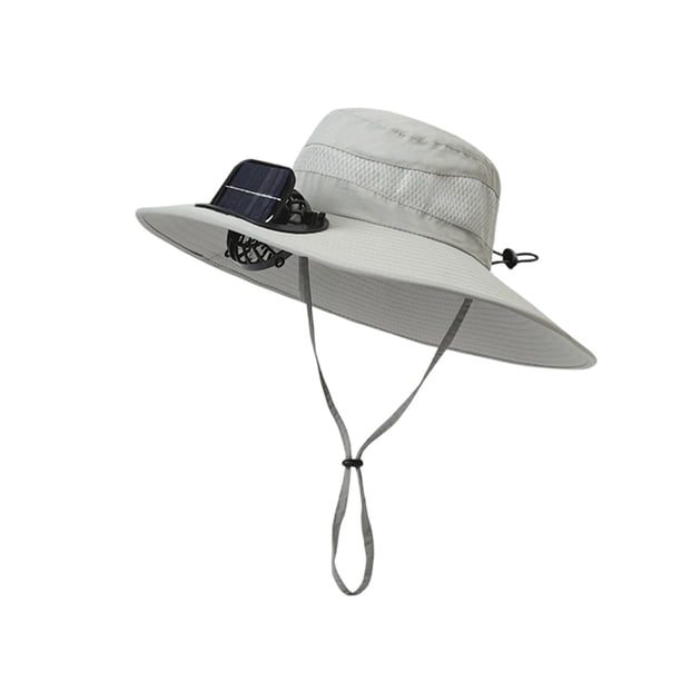 Sombrero con Ventiladores Energía Solar para Hombres Sombrero de Sol de Bordes Anchos Al Aire Libre Sombrero de Playa Ideal para Hombres Y Mujeres