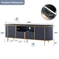 thumbnail image 4 of OKD 70" Modern Fluted TV Stand for TVs up to 80", Mid-Century Wooden Entertainment Center for Living Room - Dark Blue, 4 of 8