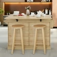 thumbnail image 5 of Finnhomy 55.3-Inch Rolling Kitchen Island with Storage, Rattan Doors, Hidden Wheels and Towel Rack  for Dining Room, 5 of 7
