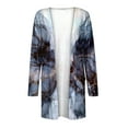 thumbnail image 4 of DDAPJ pyju Lightweight Cardigans for Women 2025 Fall Fashion,Open Front Long Sleeve Drape Cardigan Marble Print Casual Kimono Tops Loose Comfy Medium Length Thin Coat with Pockets, 4 of 5