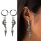 thumbnail image 2 of Unique Gothic Earrings with Moon and Star Fashion Pointy Cone Drop Earrings Stylish Punk Accessory for Daily Wear, 2 of 4
