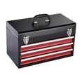 thumbnail image 3 of davian Portable Tool Box Metal Heavy Duty Tool Organizer Large Capacity Storage Case with Drawers Tool Chest with Handle Multifunctional Suitable for Home Garage Workshop Repair with 3 Drawers, 3 of 8