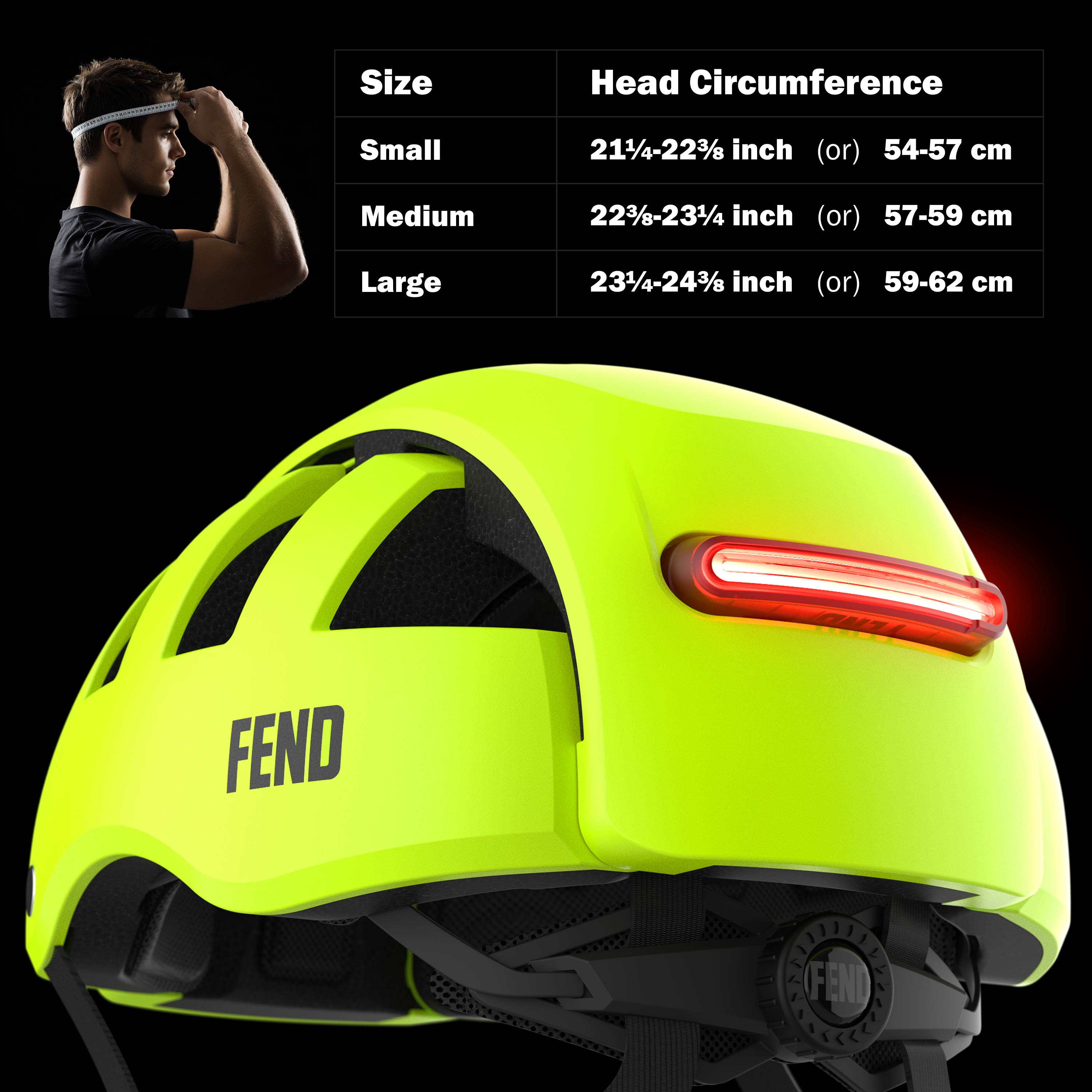 FEND Super Helmet With Ultra-Bright Lights - Adult Mens and Womens Bike Helmet - Collapsible by 50% of Original Size - Safety Certified for Bicycle Road Bike Scooter Cycling Commuter Helmet&nbsp;