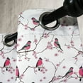 thumbnail image 3 of Ambesonne East Grommet Curtain, Bullfinch Birds Sakura, 50" x 72", Pink Black Grey, 3 of 6