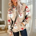 thumbnail image 4 of Lorytime Oversized Hoodies for Women Christmas Snowman Print Sweatshirt Long Sleeve Pullover Drop Shoulder Loose Tops, 4 of 7