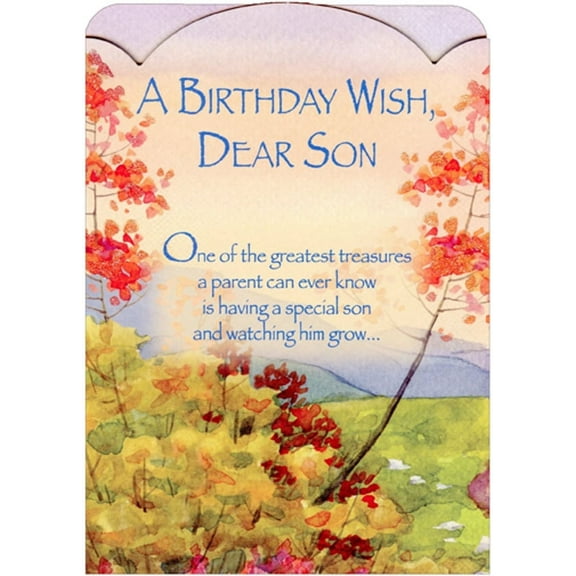 Designer Greetings Brown, Yellow and Red Leaves Greatest Treasure Die Cut Z-Fold Birthday Card for Son