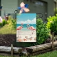 thumbnail image 6 of Flamingos and Starfish Shells on Beach Garden Flag House Banner 28" x 40" Double Sided Outdoor Yard Decoration, 6 of 6